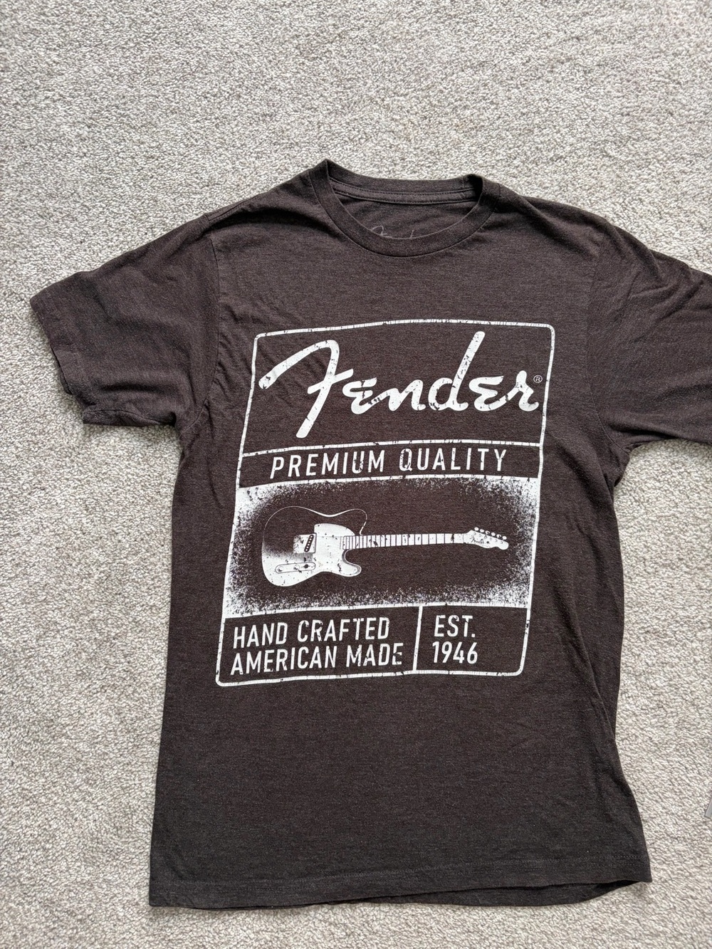 Fender Black Short-Sleeve Graphic Tee with White Guitar Print